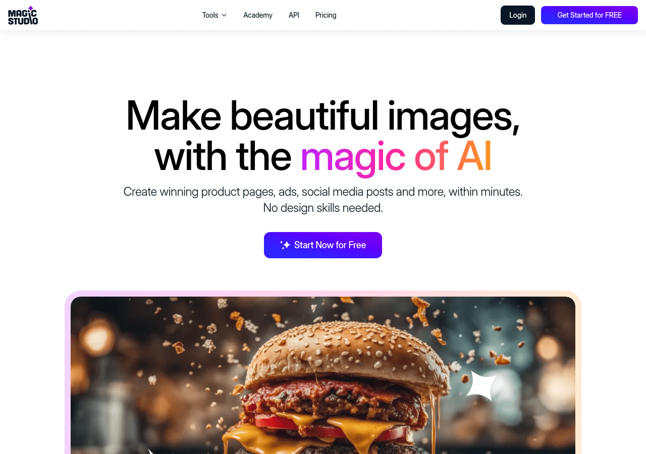 Magic Studio Image Generation showing text to image - Make beautiful images with AI