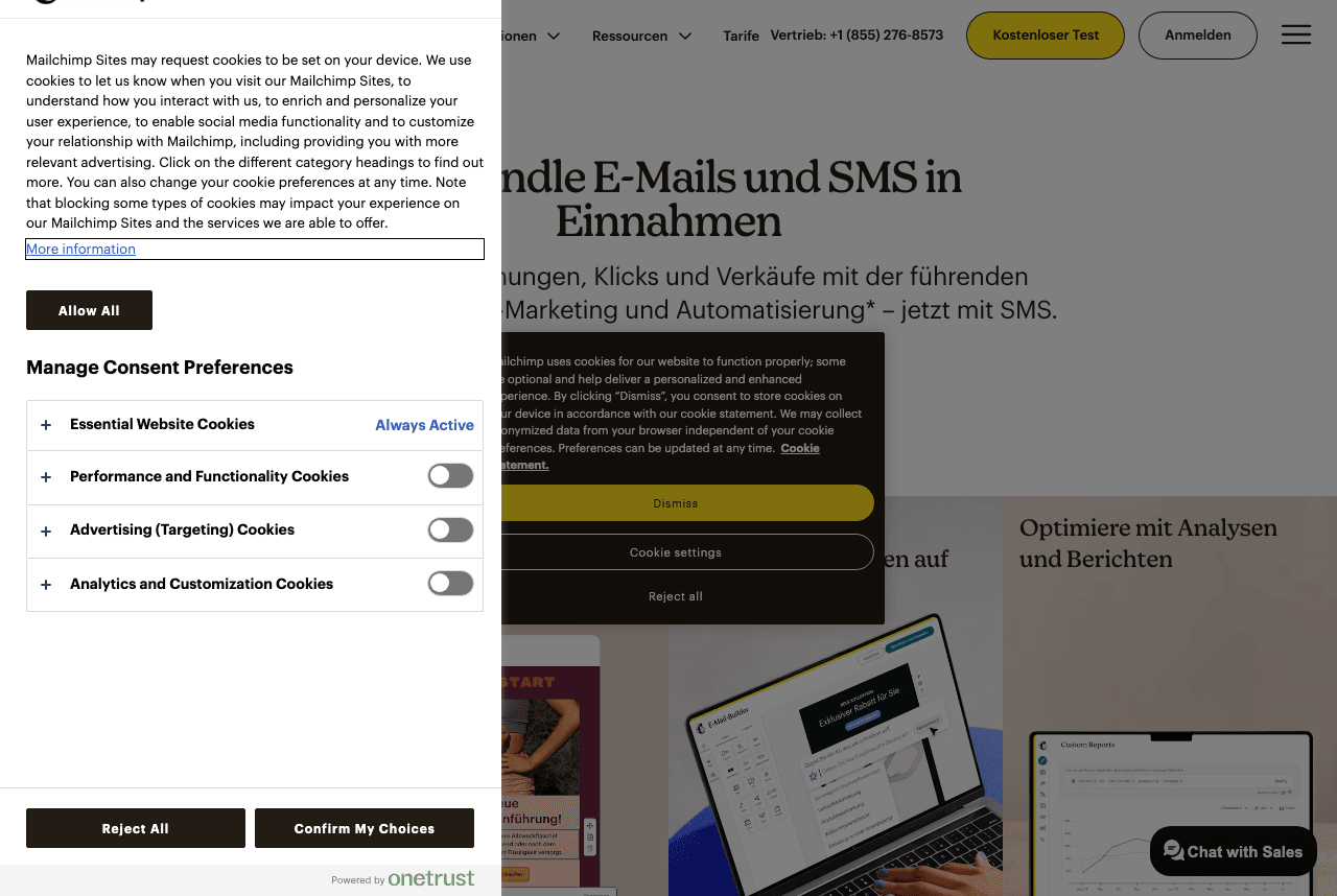 Mailchimp Marketing Automation showing Marketing Automation - Transform emails and SMS into revenue with AI