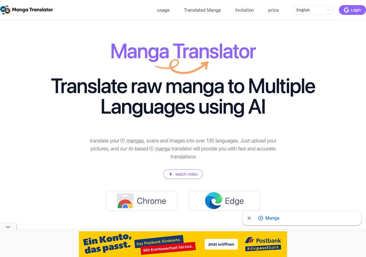 Manga Translator Writing & Translation showing Writing & Translation - Breaking language barriers in manga