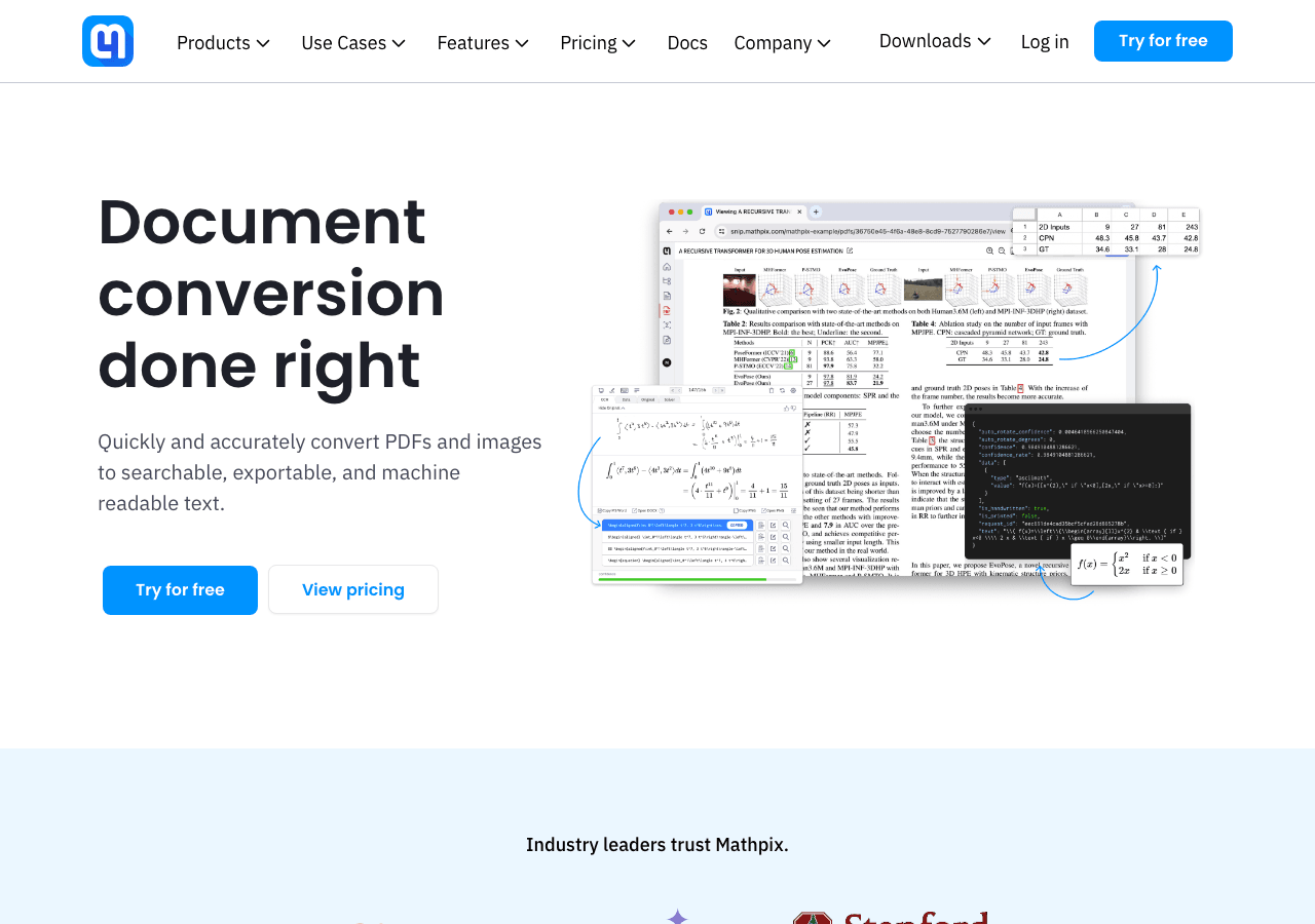 Mathpix Productivity & Collaboration showing Productivity & Collaboration - Convert images of math to LaTeX