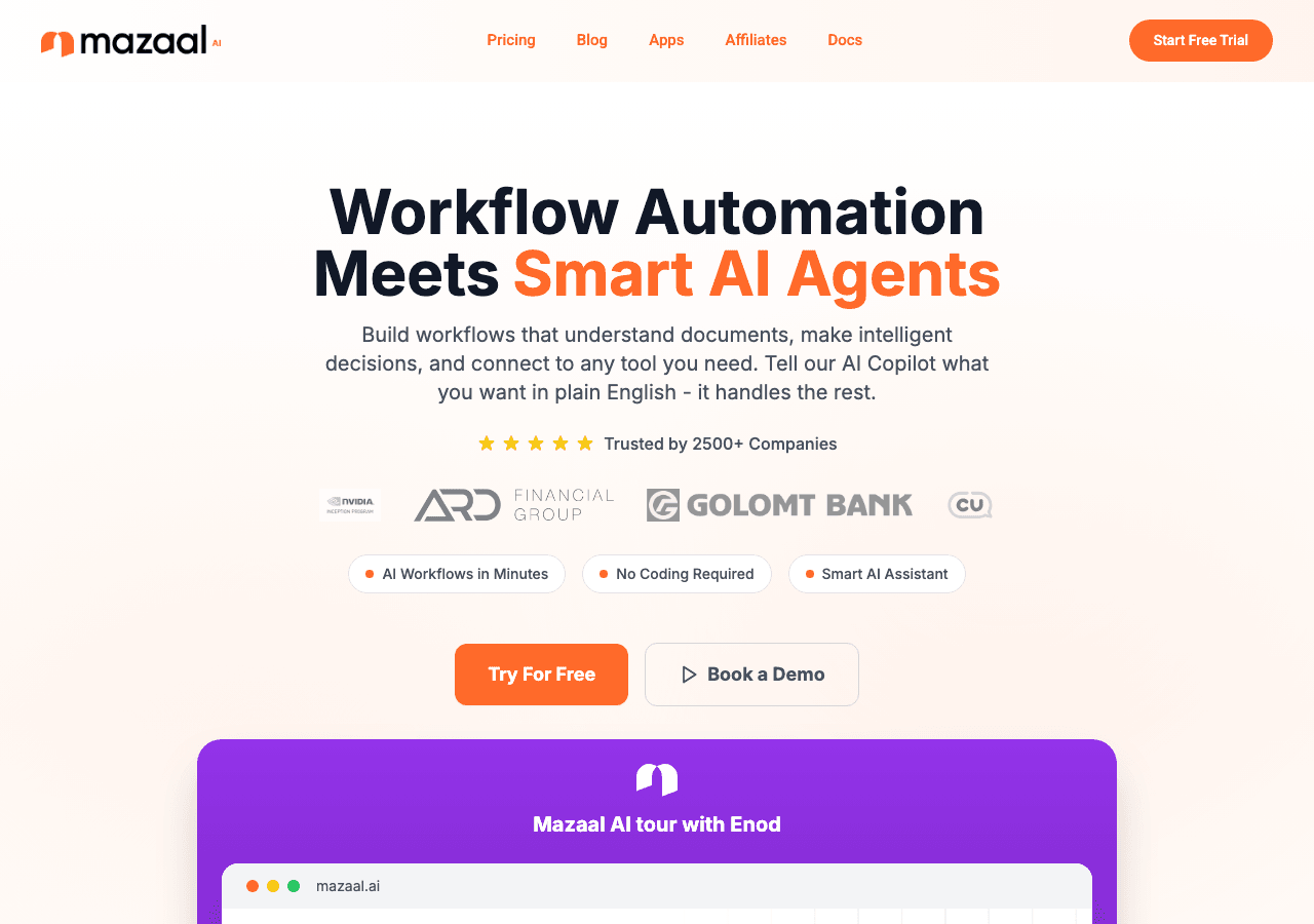 Mazaal AI AI Agents showing AI Agents - Empowering AI-driven Solutions