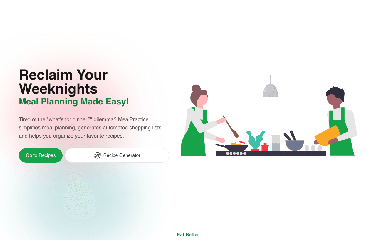 MealPractice Conversational AI showing Conversational AI - Your personalized meal planner