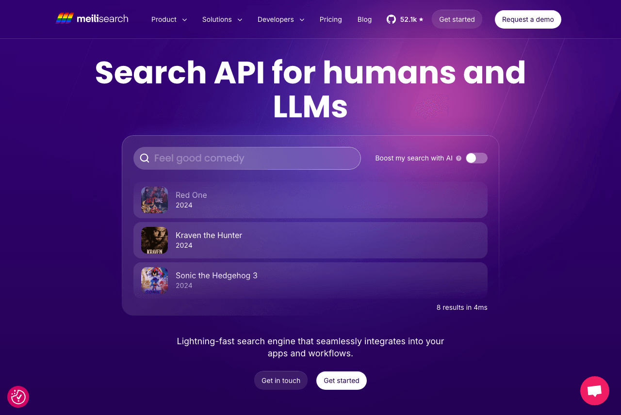 Meilisearch Search & Discovery showing Search & Discovery - Lightning Fast Search