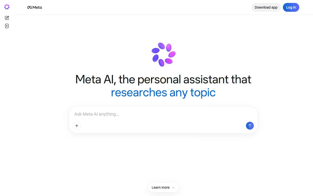Meta AI Conversational AI showing meta ai - Bring your imagination to life with Meta AI