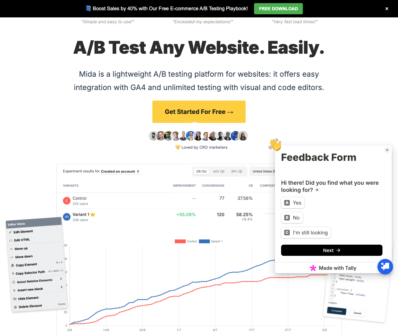 Mida Marketing Automation showing Marketing Automation - Empowering Data-Driven Experiments