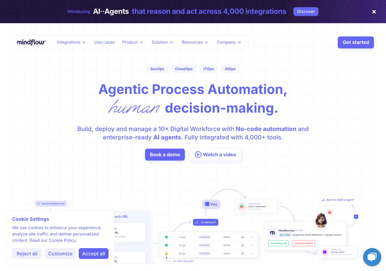 Mindflow Productivity & Collaboration showing Productivity & Collaboration - Build, deploy and manage a 10× Digital Workforce