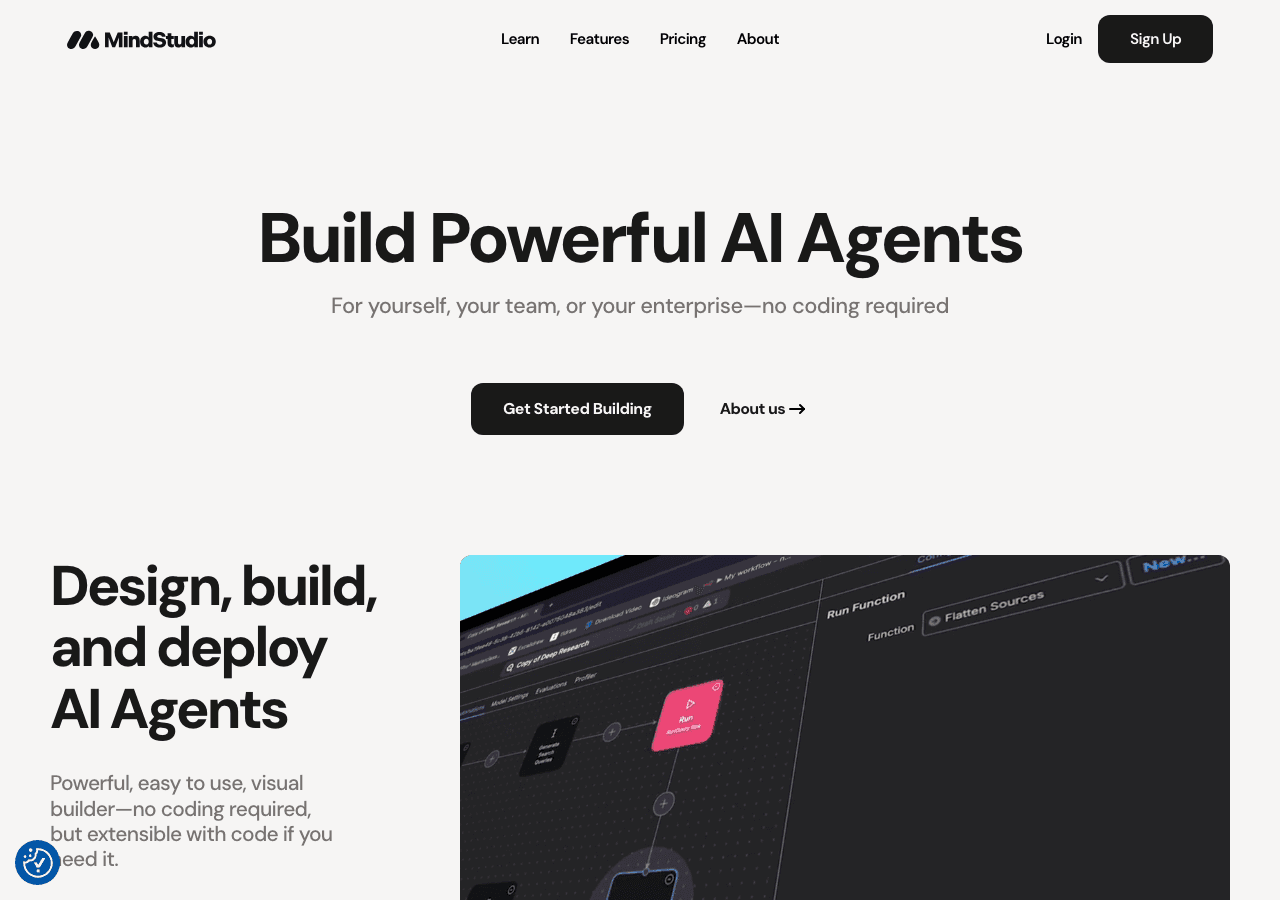 MindStudio AI Agents showing ai agent builder - Build powerful AI agents for work and life—no coding required