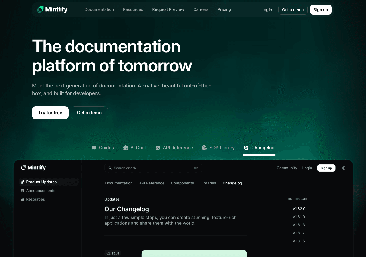 Mintlify Writing & Translation showing Writing & Translation - Transforming text with precision