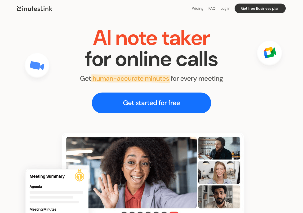 MinutesLink Productivity & Collaboration showing Productivity & Collaboration - Capture every meeting detail, instantly organ
