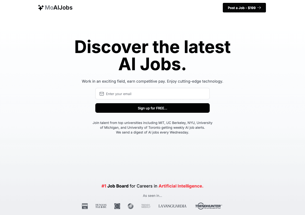 MoAIJobs Conversational AI showing Conversational AI - AI-Powered Job Matching