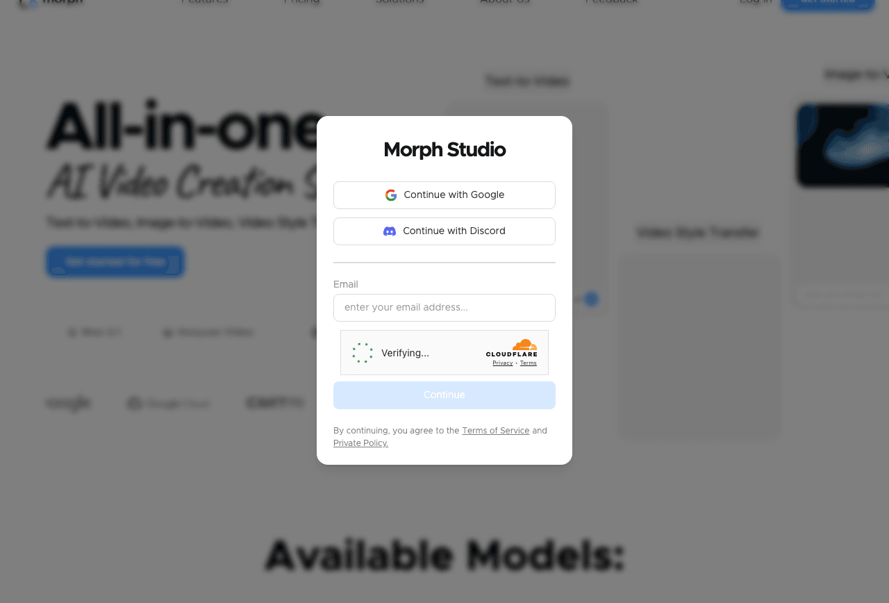 Morph Studio Conversational AI showing Conversational AI - AI creation tools, turning inspiration into stories
