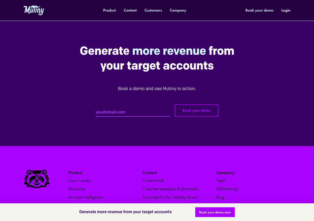 Mutiny Conversational AI showing Conversational AI - Empower your data-driven decisions