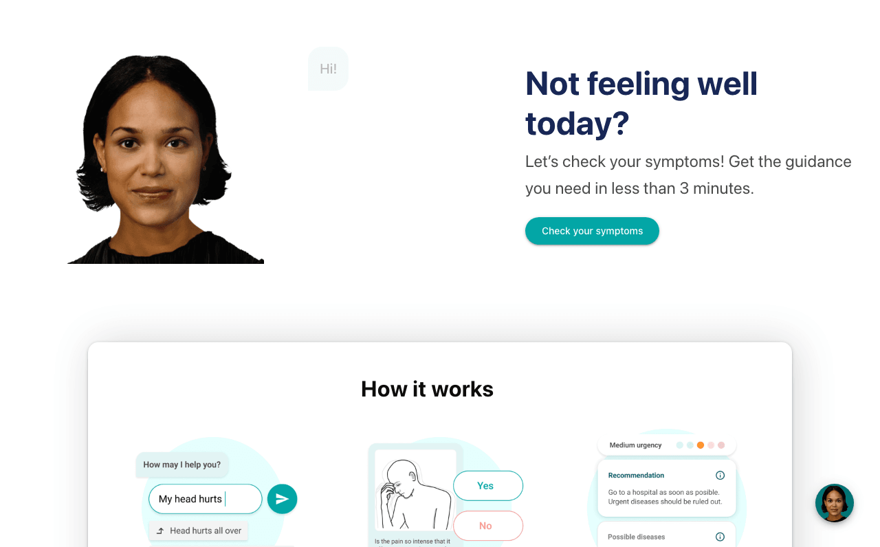 Mediktor Conversational AI showing Conversational AI - Empowering healthcare decisions with AI