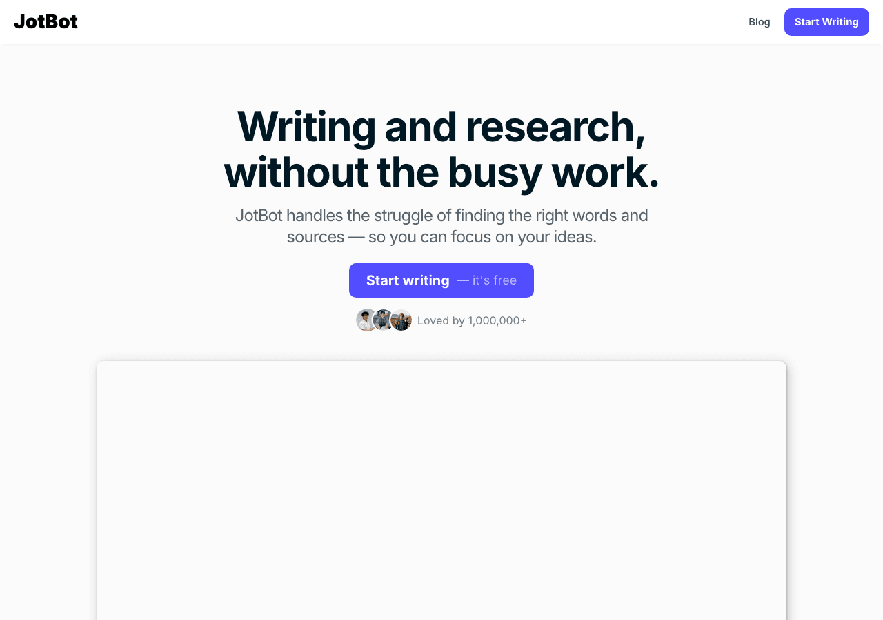 JotBot AI Conversational AI showing Conversational AI - Your AI writing assistant