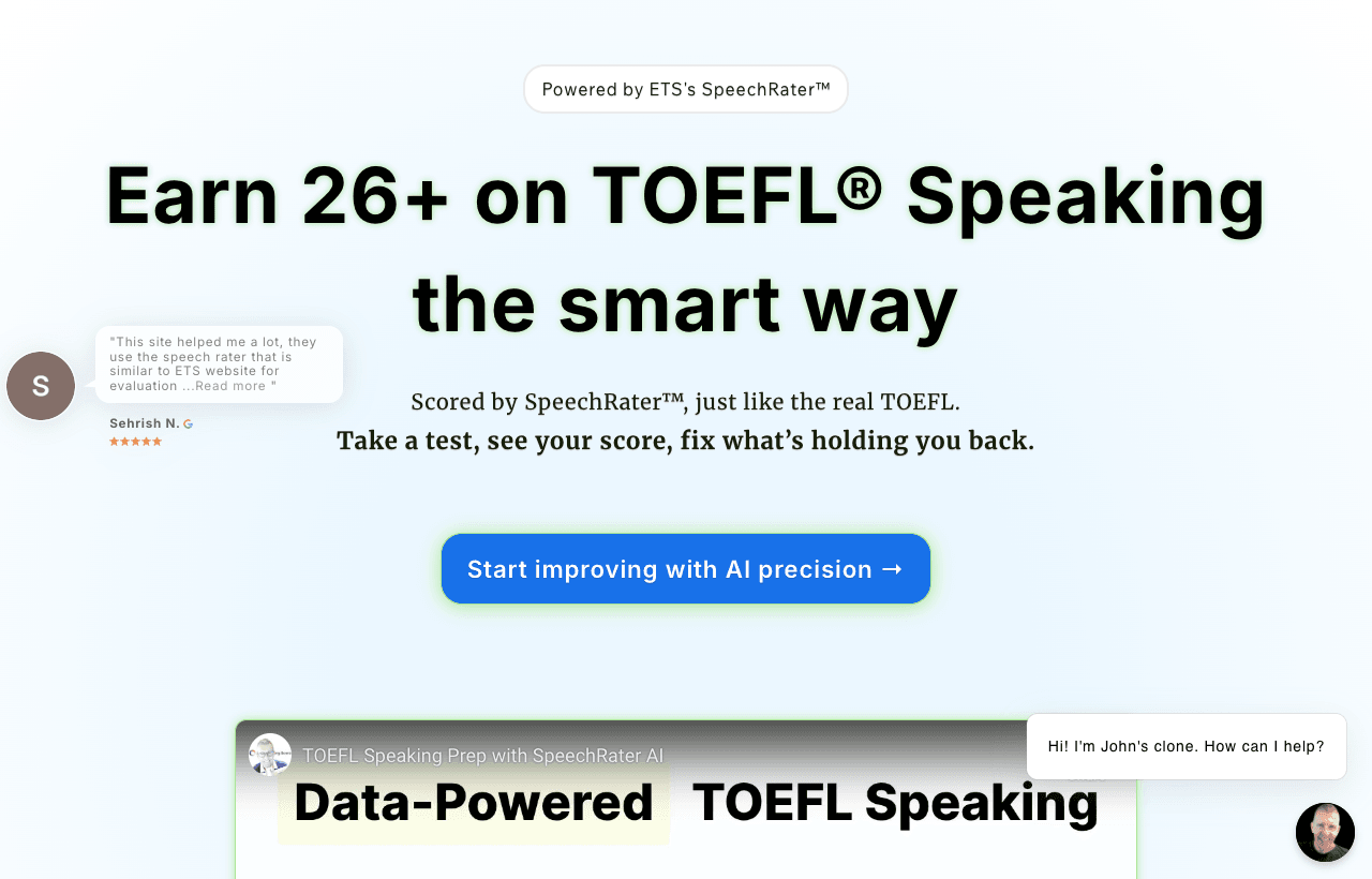 My Speaking Score Writing & Translation showing Writing & Translation - Master TOEFL Speaking with AI-Powered Feedback