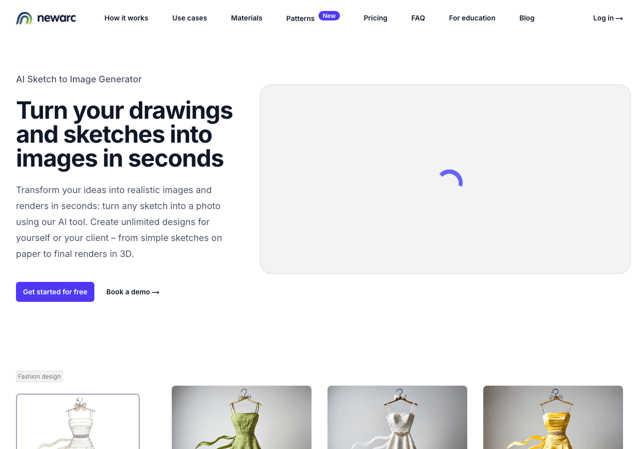 NewArc.ai Image Generation showing Image Generation - Turn your sketches into stunning visuals in seconds