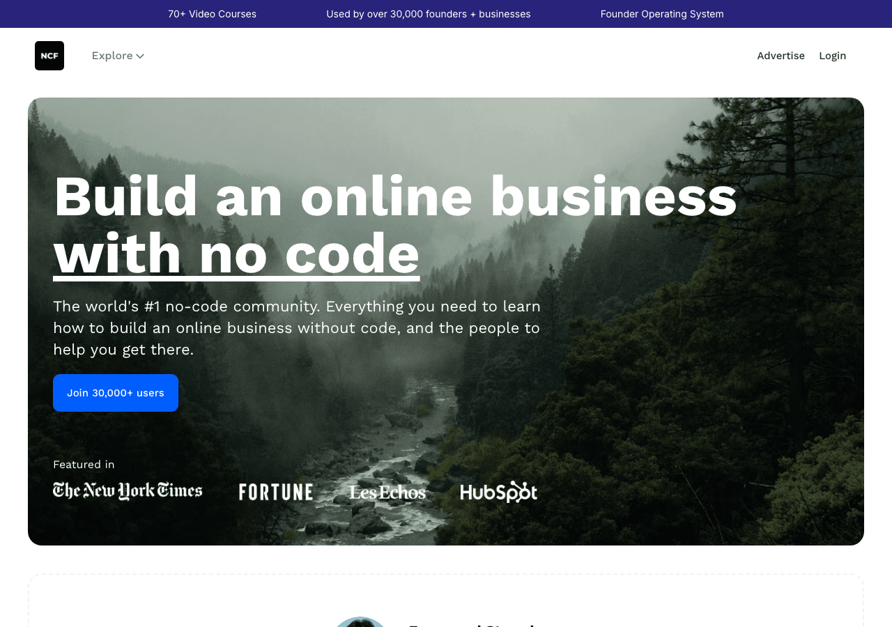 No Code Founders Search & Discovery showing Search & Discovery - Empowering entrepreneurs with no-code solutions