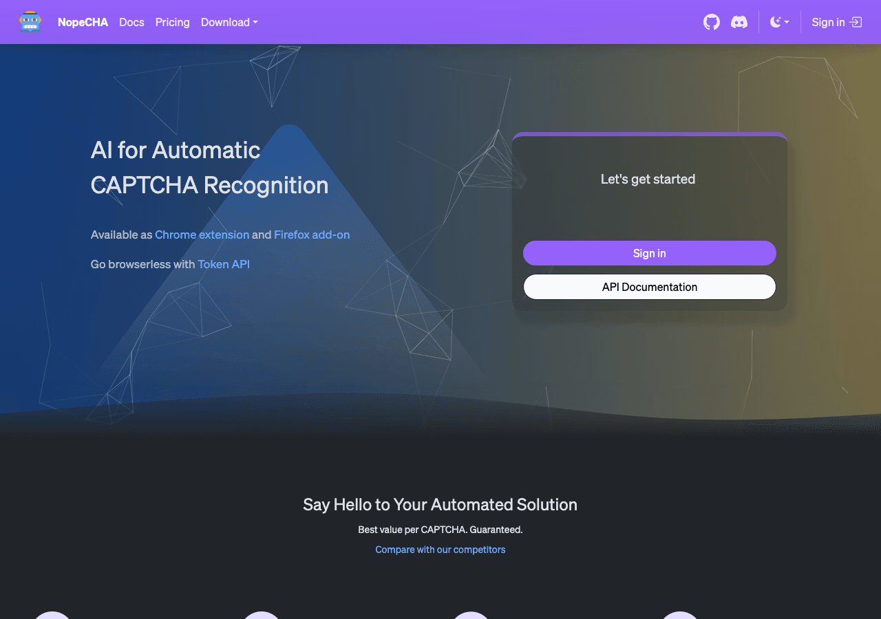 NopeCHA Productivity & Collaboration showing Productivity & Collaboration - Bypass CAPTCHAs with Fast, Accurate AI