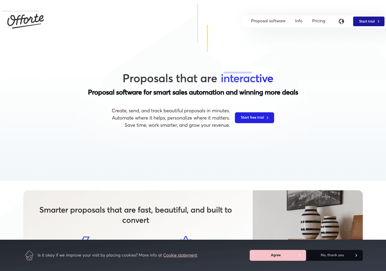 Offorte Productivity & Collaboration showing Productivity & Collaboration - Create winning proposals effortlessly