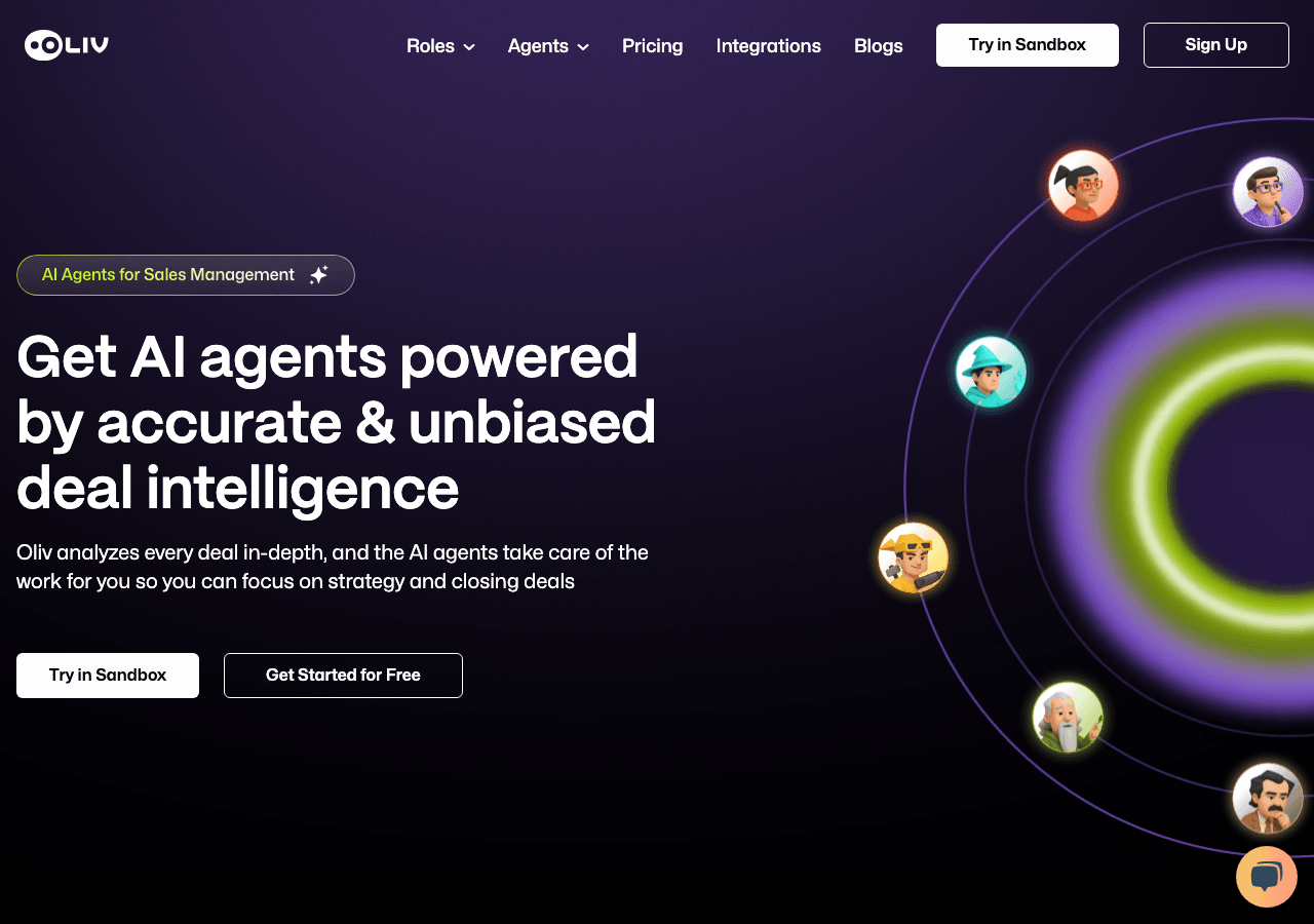 Oliv AI AI Agents showing AI Agents - Empowering Communication with AI