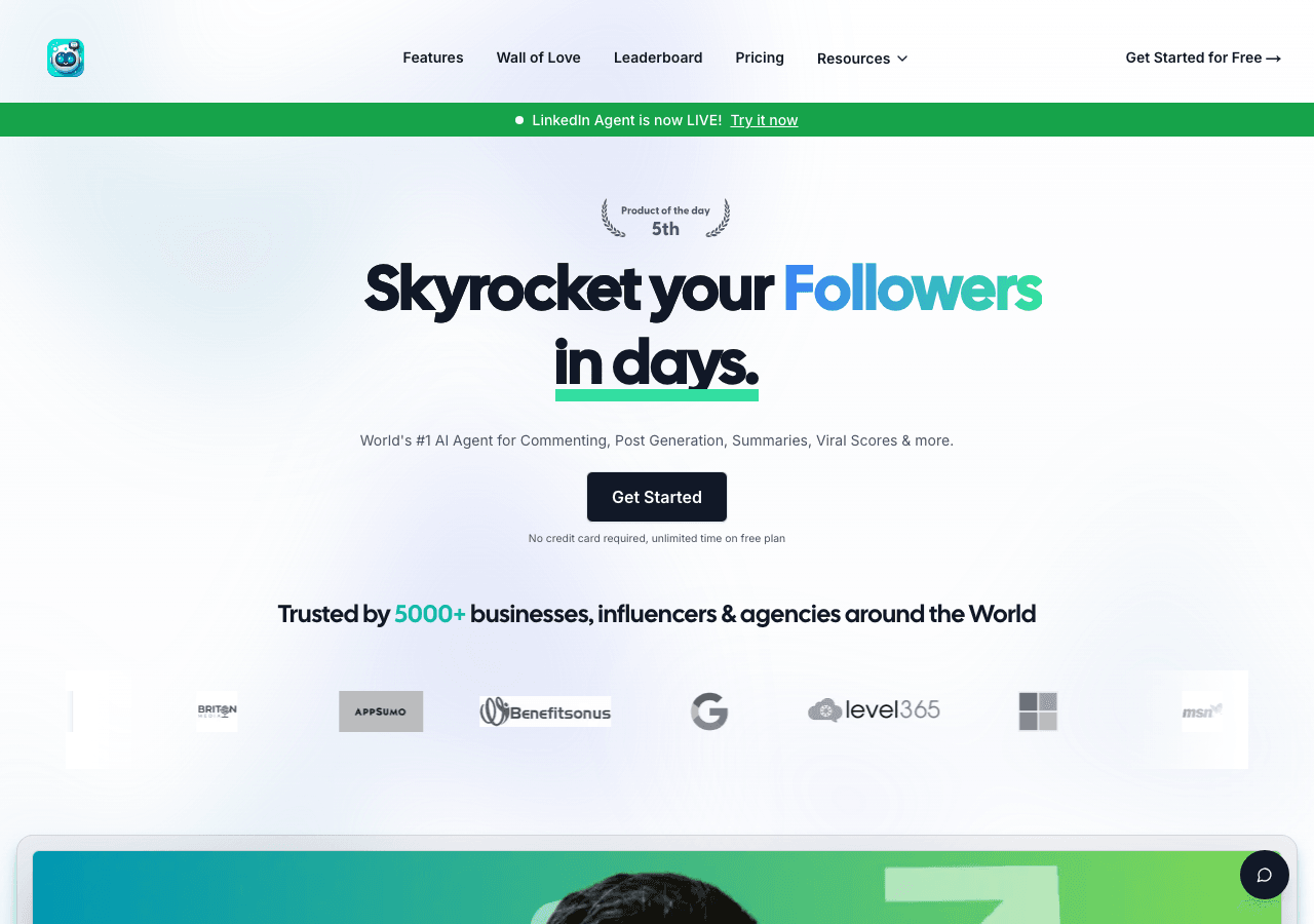 Olly Social Conversational AI showing Conversational AI - Connect. Engage. Grow.