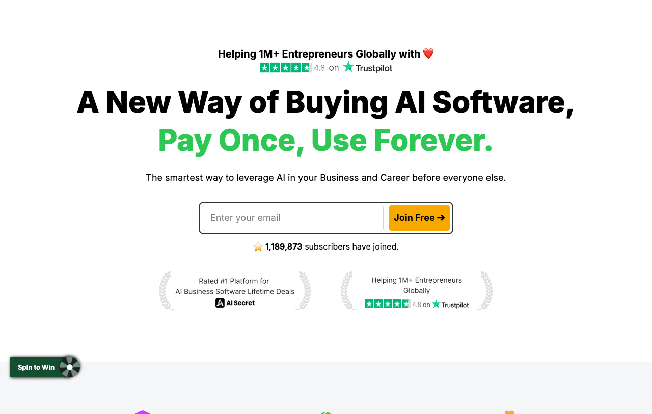 Oncely Search & Discovery showing Search & Discovery - Pay once, use forever: Lifetime deals for AI tools
