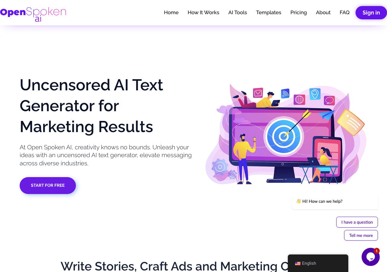 Open Spoken AI Conversational AI showing Conversational AI - Empowering seamless communication through voice technology