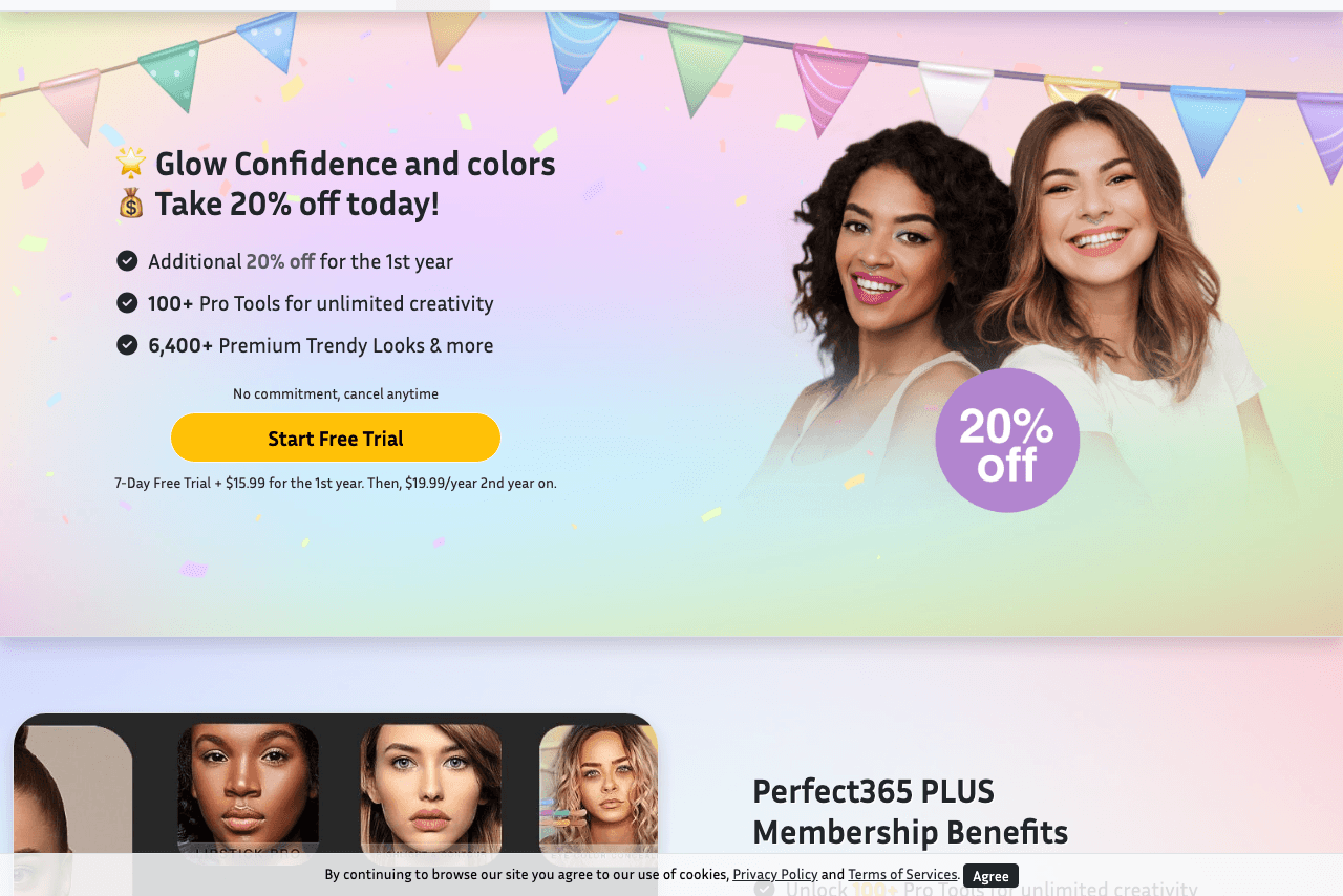 Perfect365 Design showing Design - Your virtual beauty app