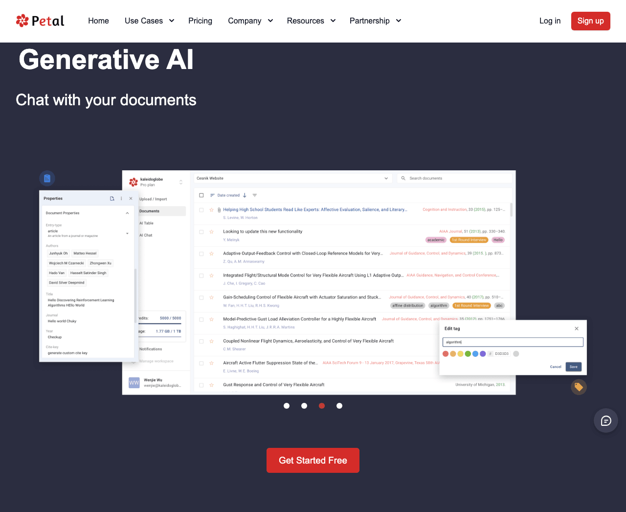 Petal Conversational AI showing Conversational AI - Empowering communication through AI