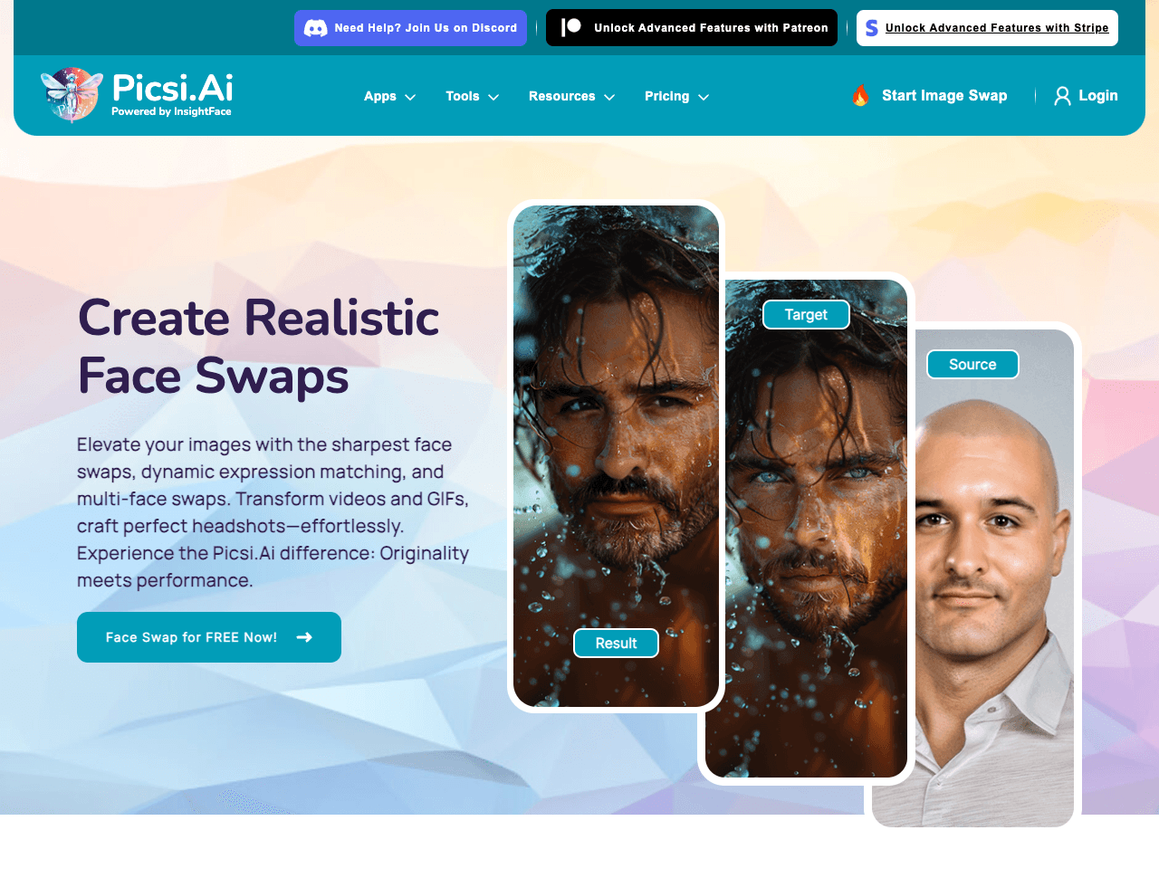 Picsi.Ai Image Generation showing Image Generation - Real-time face transformation and swapping powered by advanced AI