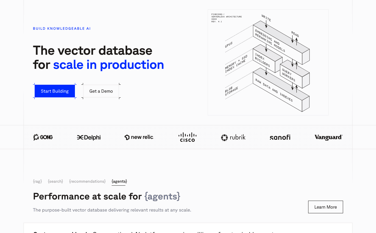 Pinecone Search & Discovery showing Search & Discovery - Effortless vector search