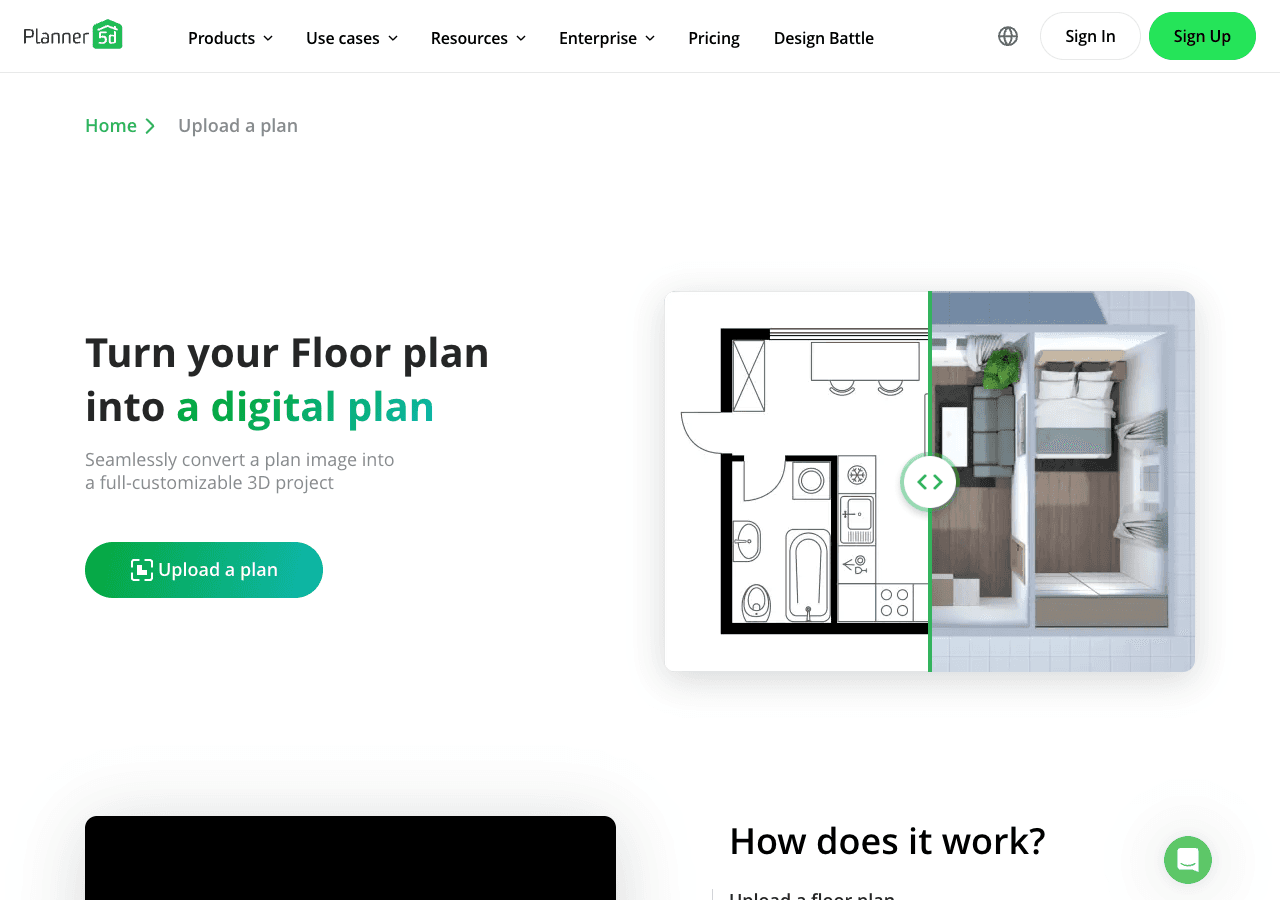 Planner 5D Design showing ai interior design - Transform any space with AI-powered design—create, visualize, and personalize