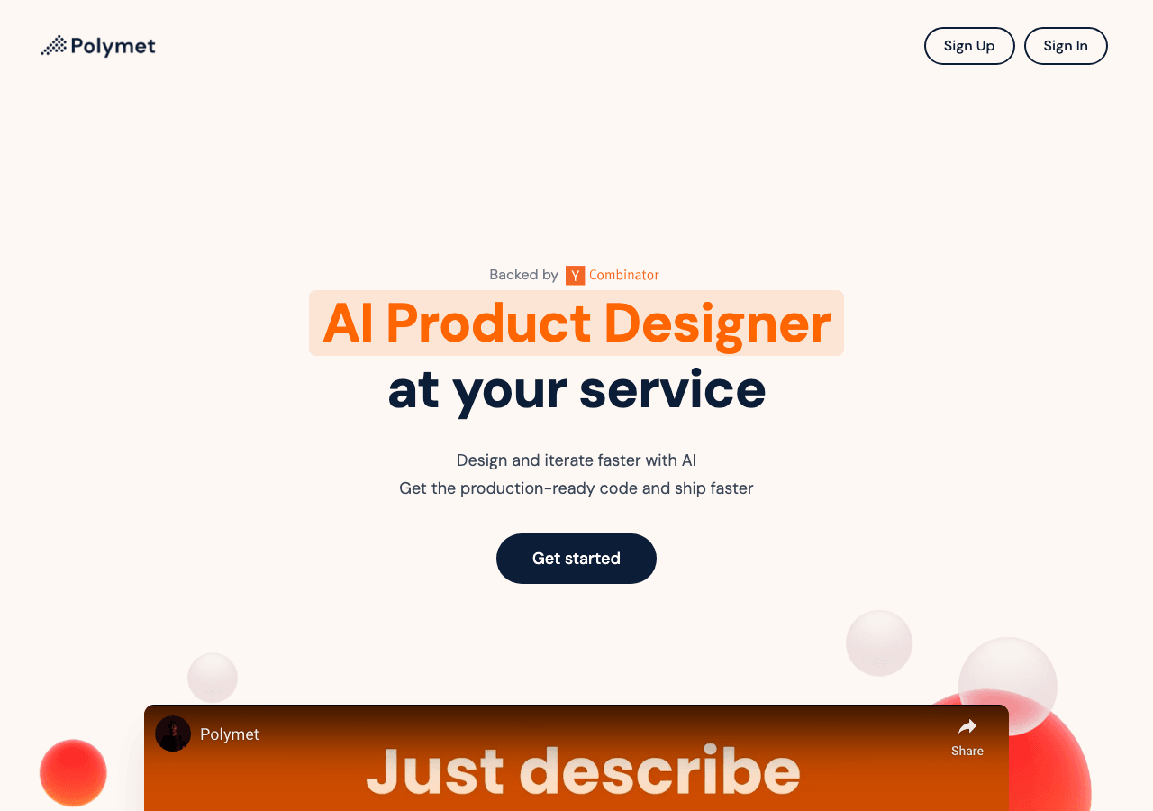 Polymet Design showing Design - AI Product Designer: From Idea to Code
