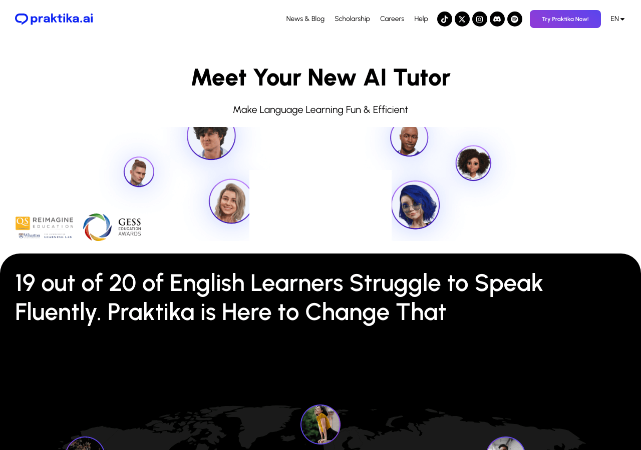 Praktika App Conversational AI showing Conversational AI - Empowering businesses with AI automation