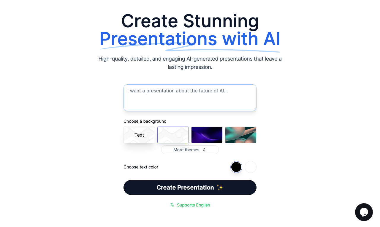PresentationGPT Design showing Design - Generate High-Quality Presentations in Seconds