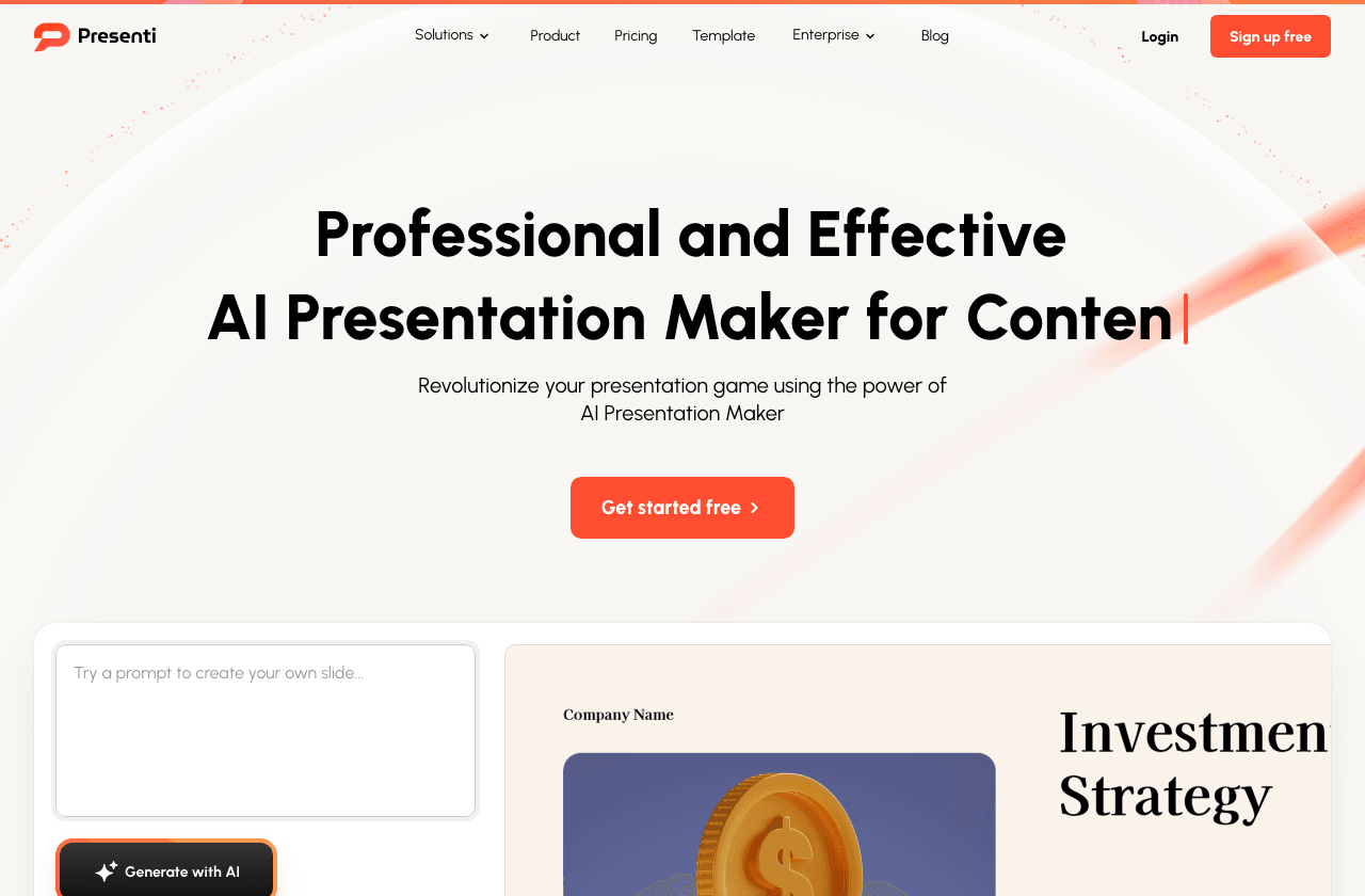 Presenti AI Conversational AI showing Conversational AI - Empower your presentations with AI