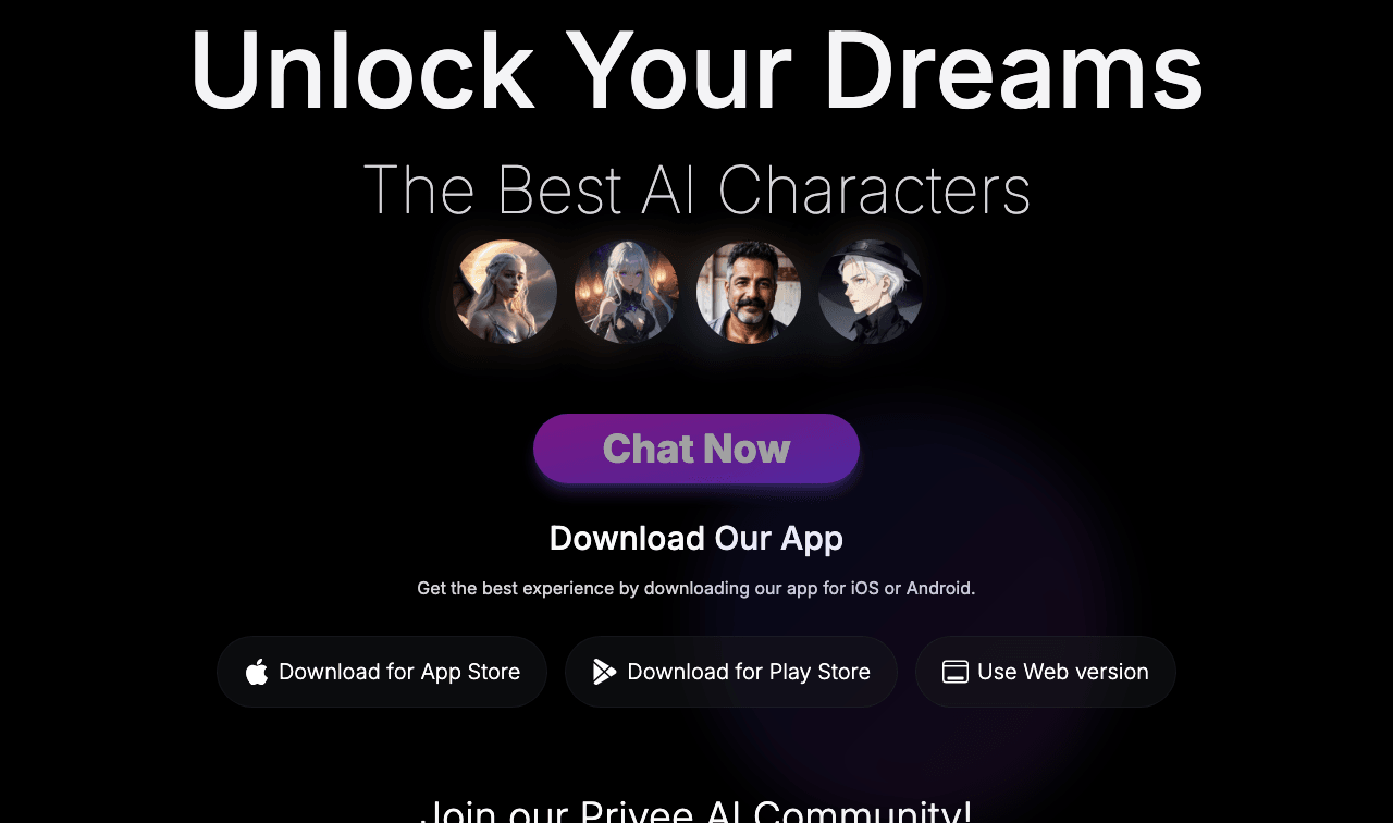 Privee AI Conversational AI showing Conversational AI - Unlock Your Dreams