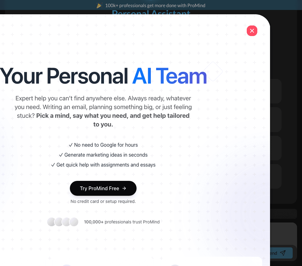 ProMind AI Writing & Translation showing Writing & Translation - AI Personal Assistant for Writing, Coding & Research