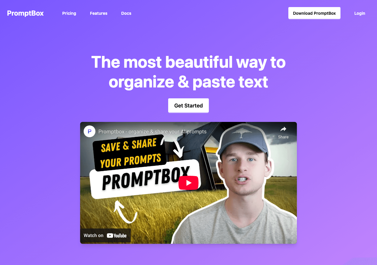 PromptBox Conversational AI showing Conversational AI - Empowering AI-driven creativity
