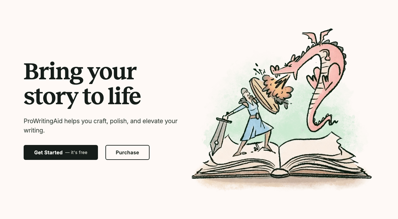 ProWritingAid Writing & Translation showing Writing & Translation - The Storyteller's Toolkit