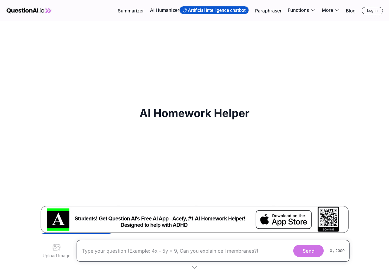 Question AI Productivity & Collaboration showing Productivity & Collaboration - Your AI-Powered Homework Helper, Available 24