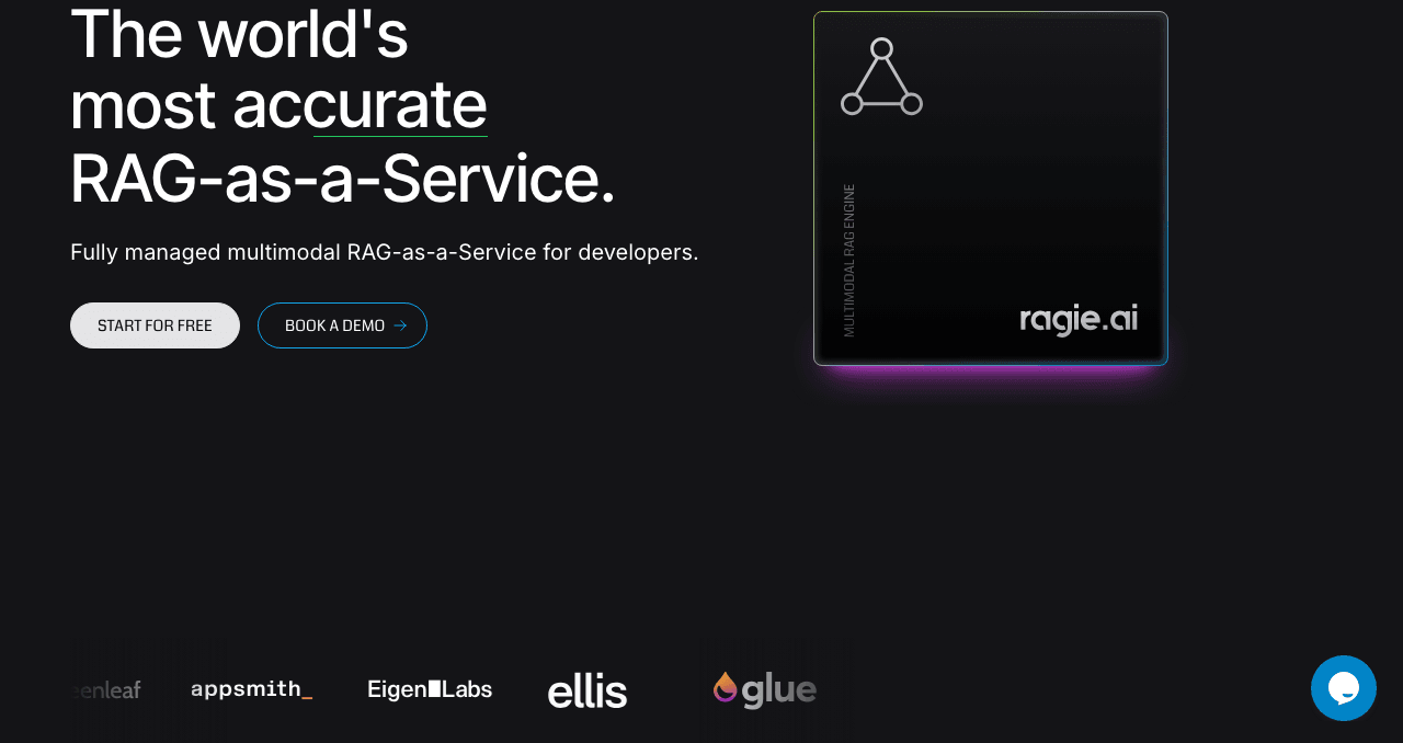 Ragie Conversational AI showing Conversational AI - Empower Your Text with AI