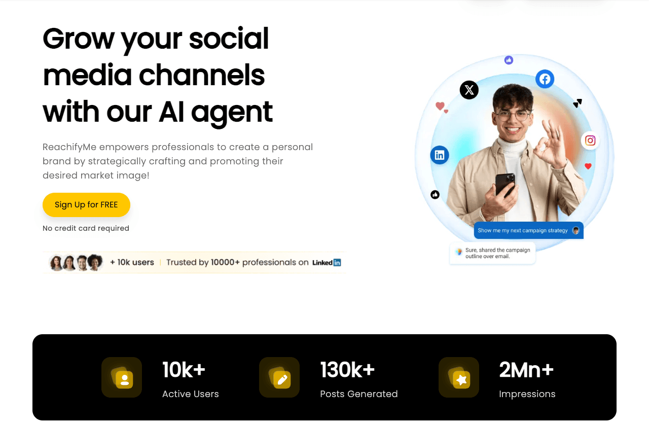 ReachifyMe Conversational AI showing Conversational AI - Unleash the power of AI for your business