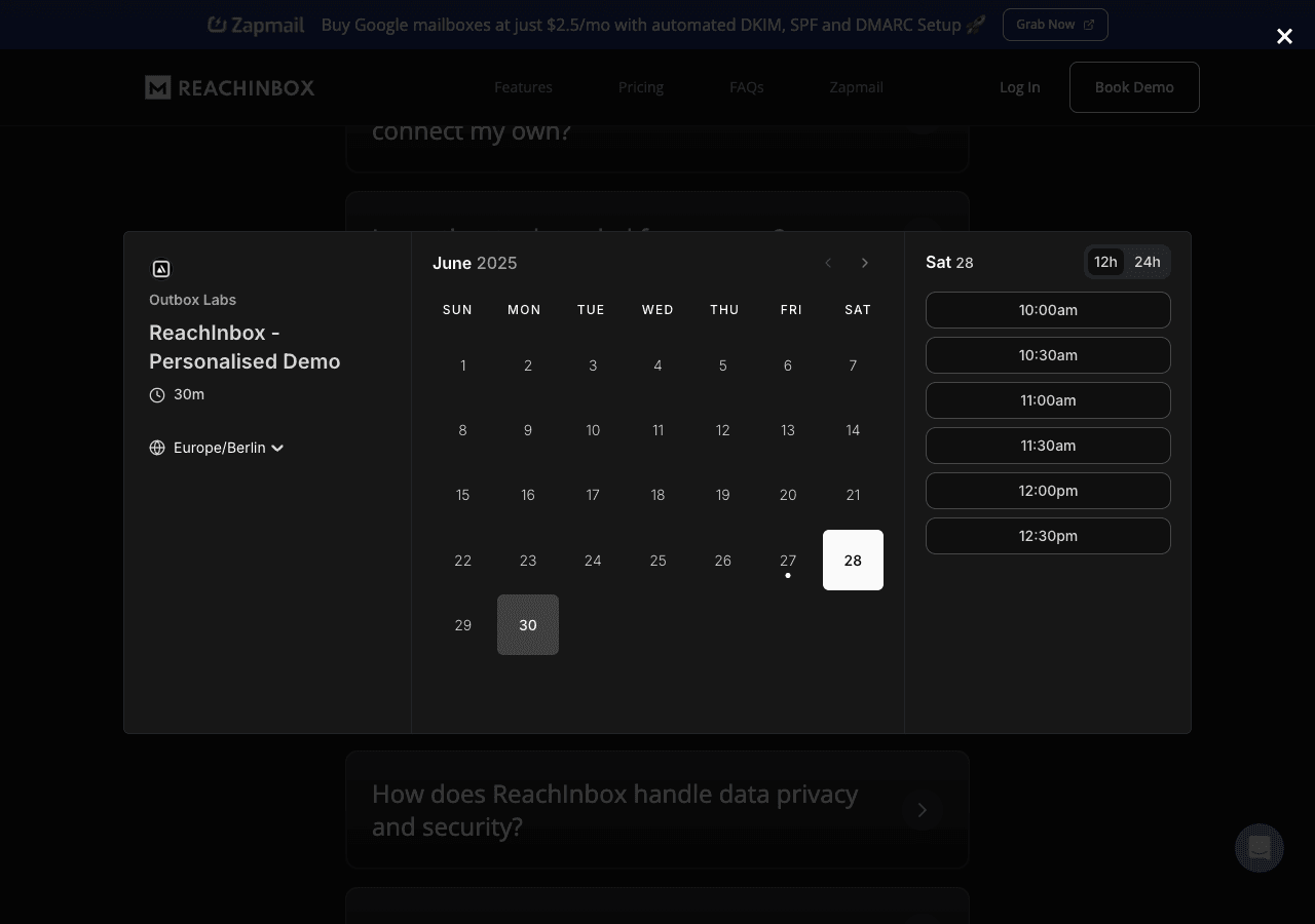 ReachInbox Marketing Automation showing Marketing Automation - Transforming your inbox experience