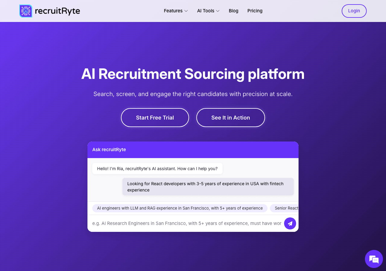recruitRyte Productivity & Collaboration showing Productivity & Collaboration - Streamline your recruitment process with AI