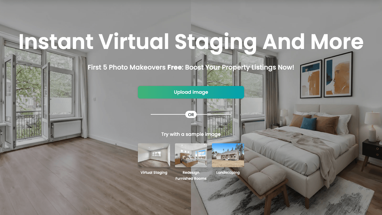 REimagineHome Design showing Design - AI-powered home and landscape design, from inspiration to photorealistic visualization