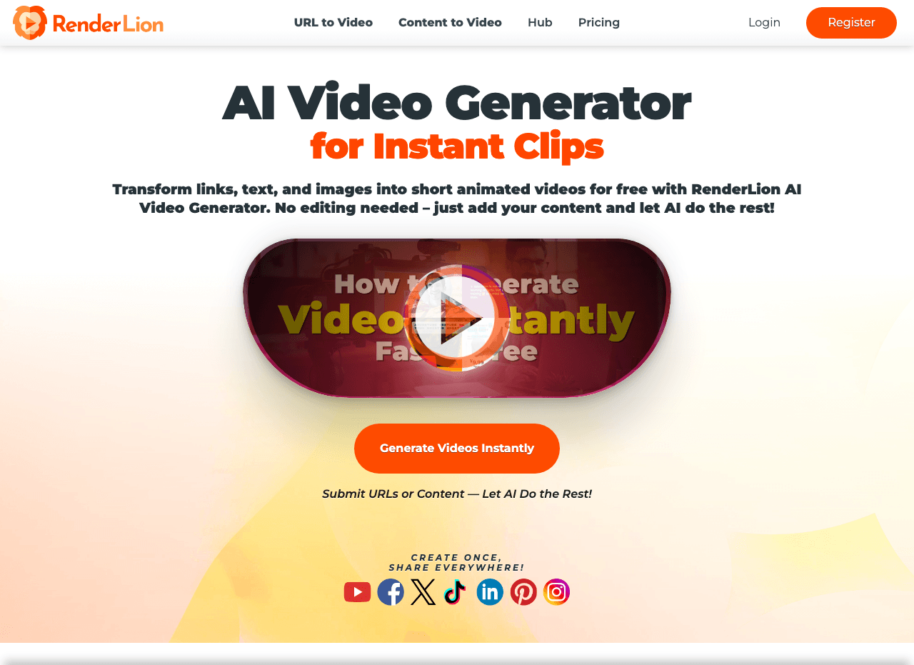 RenderLion Video Generation showing Video Generation - Unleash the power of rendering