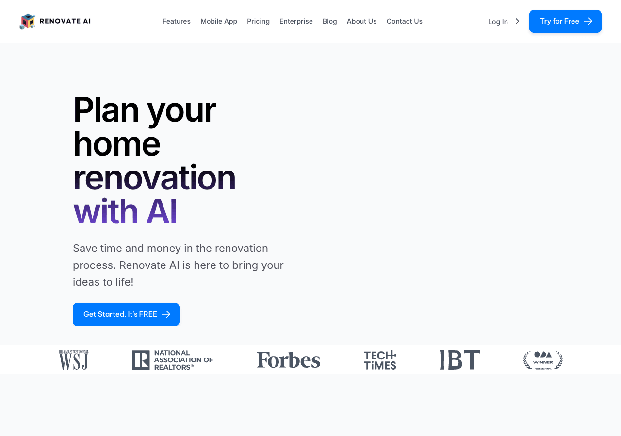 Renovate AI Image Generation showing Image Generation - Instantly visualize your dream renovation with AI