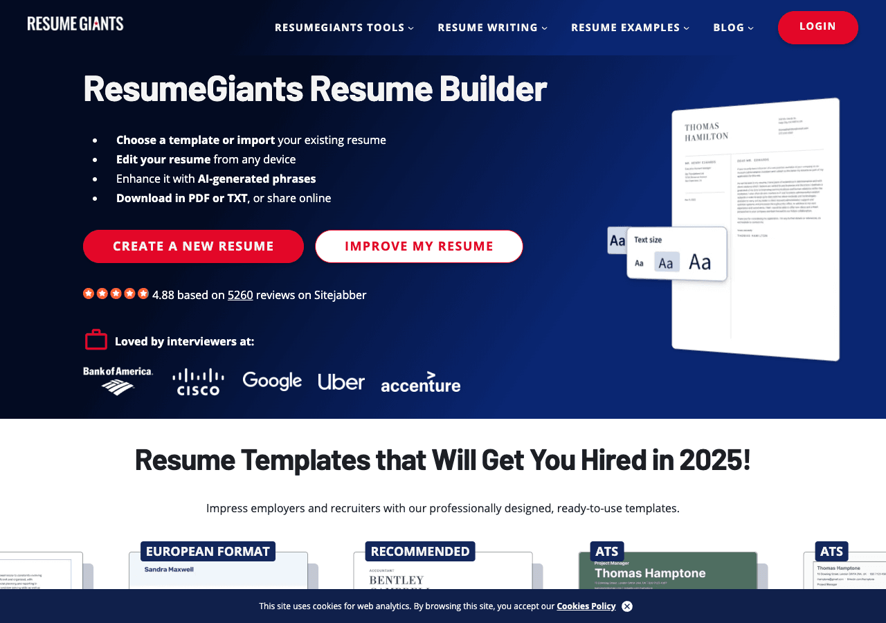 ResumeGiants Writing & Translation showing Writing & Translation - AI-powered resumes and cover letters that get you noticed