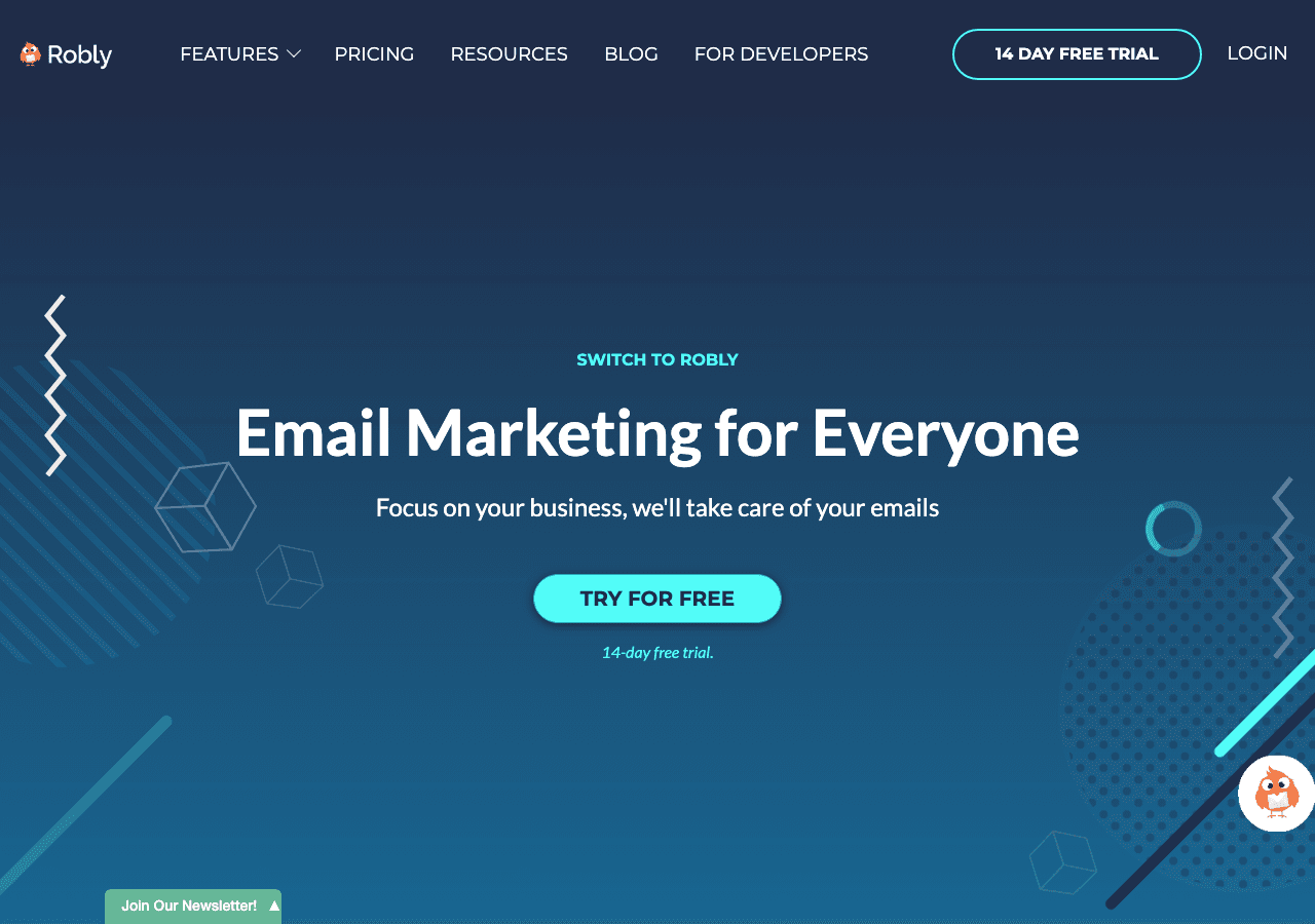 Robly Email Marketing Marketing Automation showing email marketing - Smarter Email Marketing